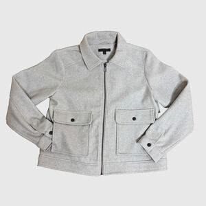 Banana Republic Soft Brushed Women Utility Jacket Coat Medium M Light Gray